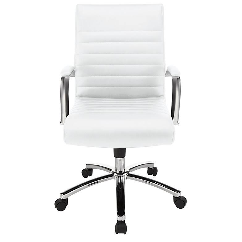 White Leather Mid-Back Chair X6817