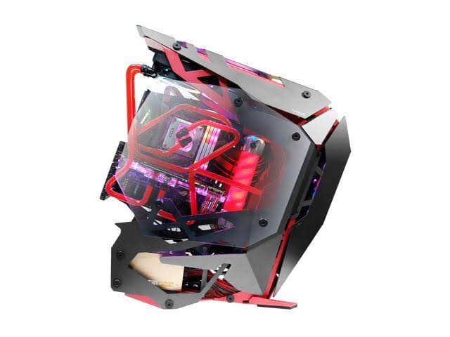 Black Red Aluminum ATX Mid Tower Computer Case D581972