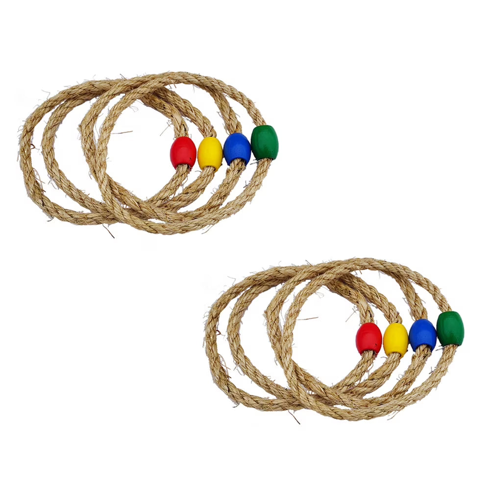 8 PCS Wooden Ring Toss Game Outdoor Toy F28255