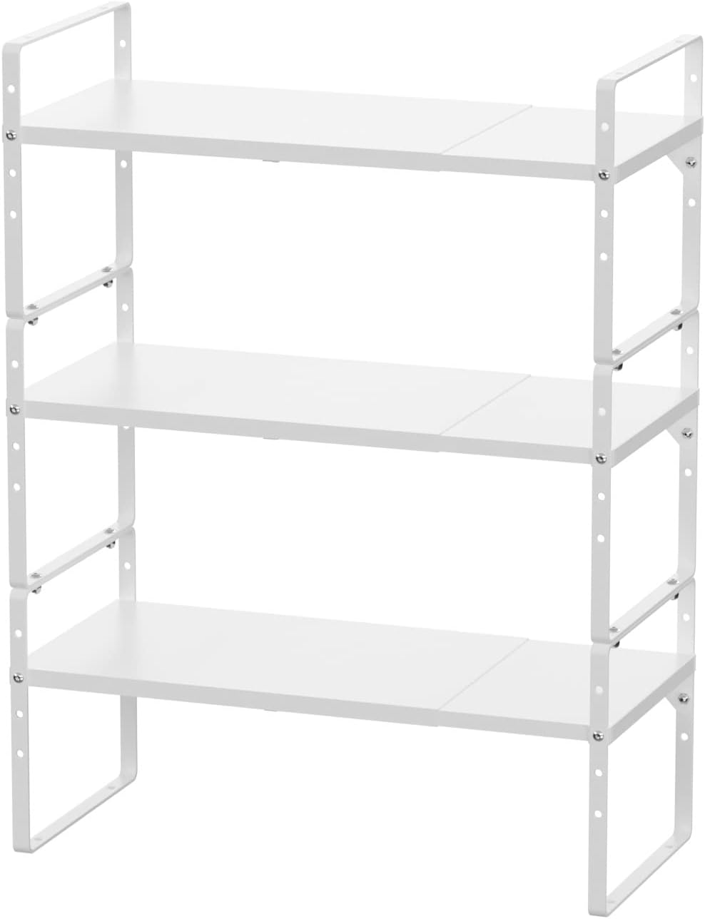 White Set of 3 Expandable Kitchen Countertop Organizer R743