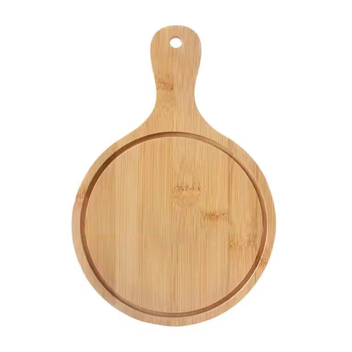 Round Bamboo Wooden Pizza Paddle Cutting Board R445320