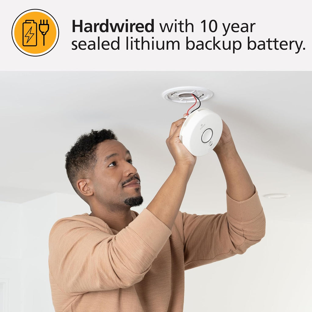 Smart Smoke & Carbon Monoxide Detector with Indoor Air Quality Monitor, Hardwired w/Battery Backup Y15253