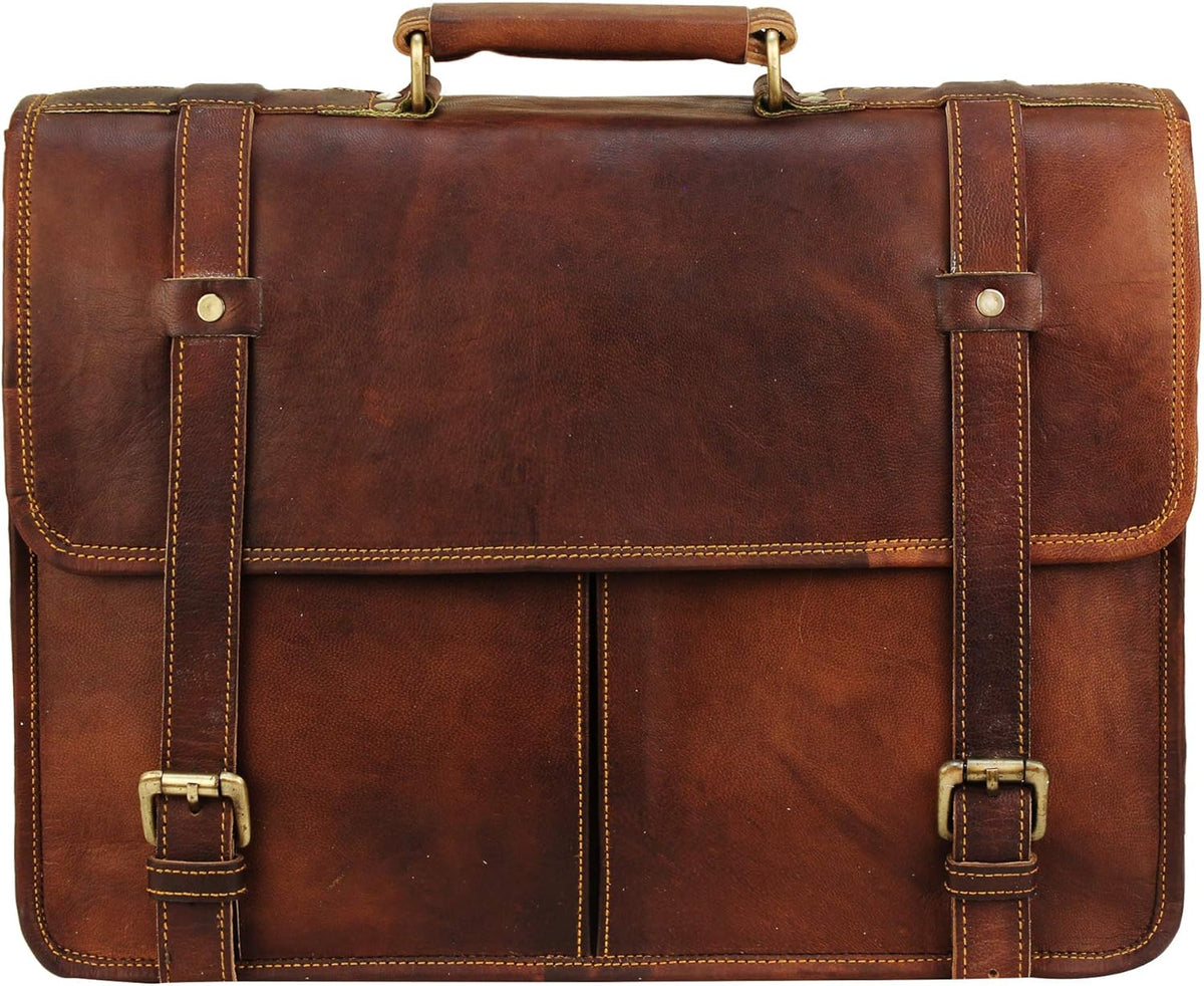 Brown Vintage Leather Laptop Messenger Bag M51036