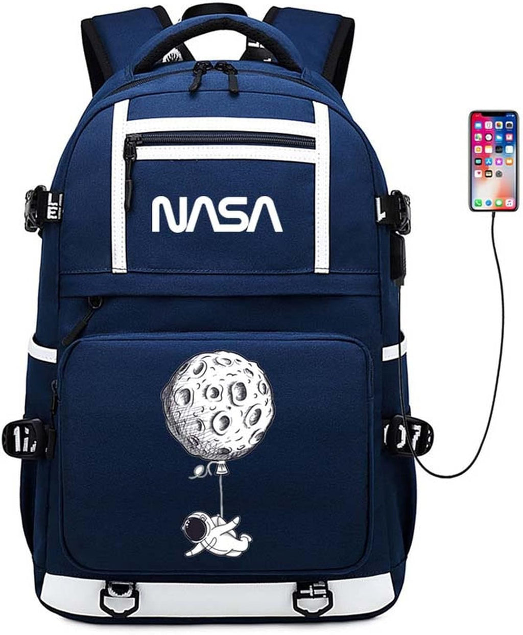 NASA Astronaut USB Backpack Laptop Bag H43621