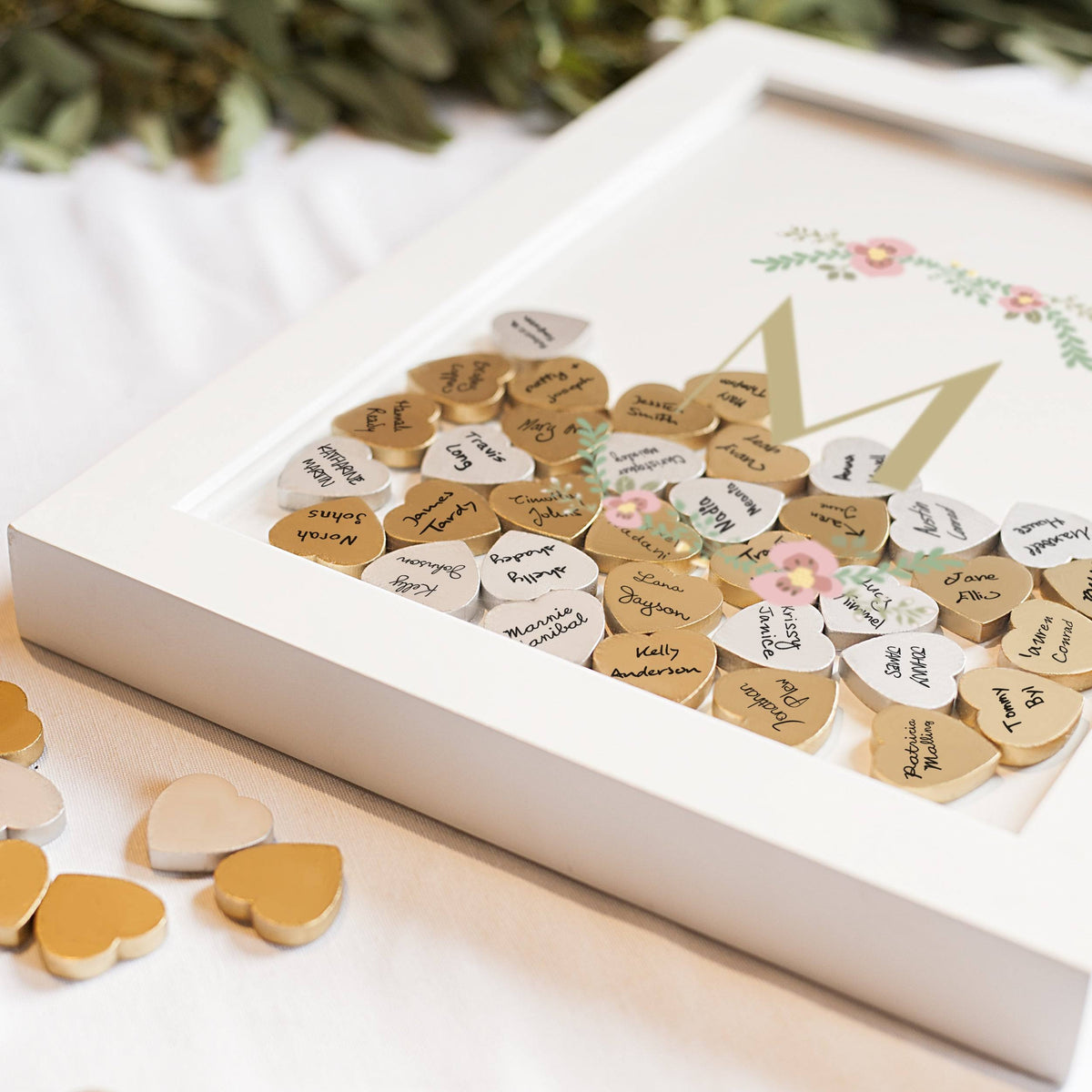 Floral Heart Drop Guestbook H697
