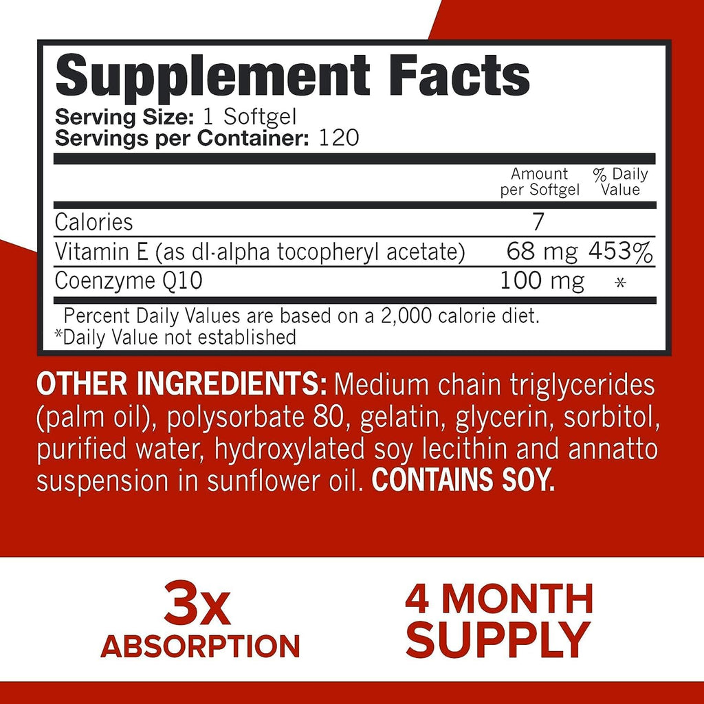 CoQ10 100mg Softgels, 120 Count U874