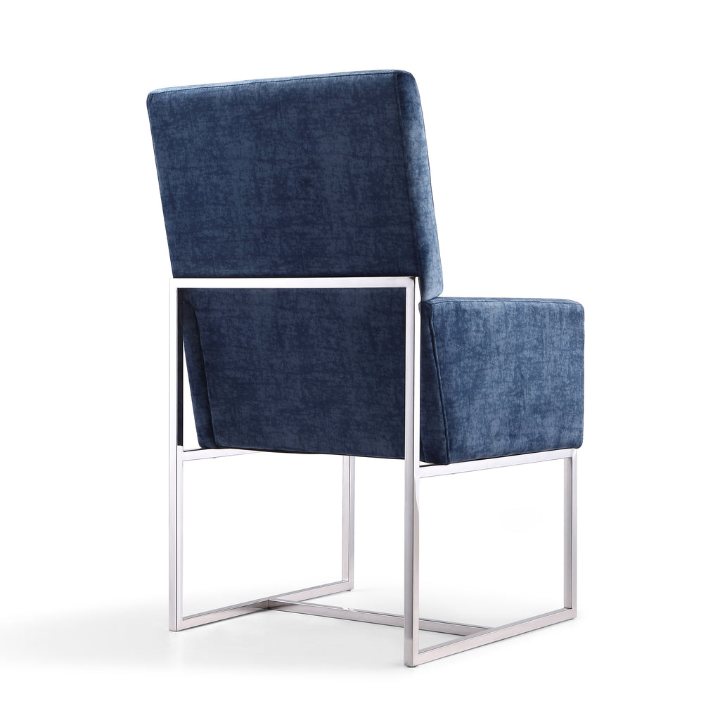 Champagne Upholstered Metal Dining Armchair V540