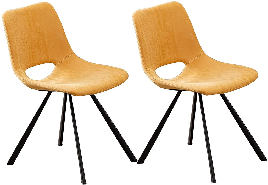 Synthetic Leather Upholstered Dining Chairs Set of 2 Pcs Counter Bar Chairs J800823