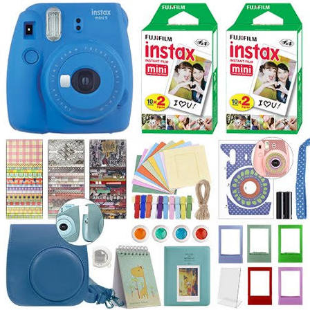 Cobalt Blue Instant Film Camera with 40 Film Bundle M5029