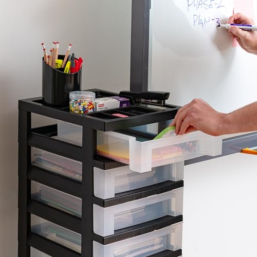 Black 10-Drawer Plastic Rolling Cart E638097