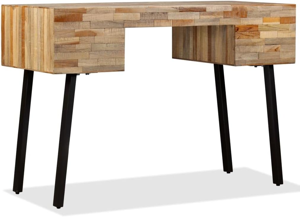 Solid Reclaimed Teak Desk with 4 Drawers 43.3"x19.6"x29.9" S35986