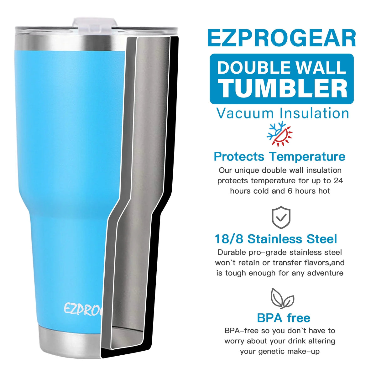 40 oz 2 Pack Stainless Steel Double Wall Vacuum Insulated Tumbler with Handle and Straws O84844