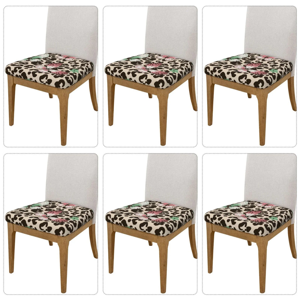 Leopard Dots Print Stretch Dining Chair Seat Covers D764