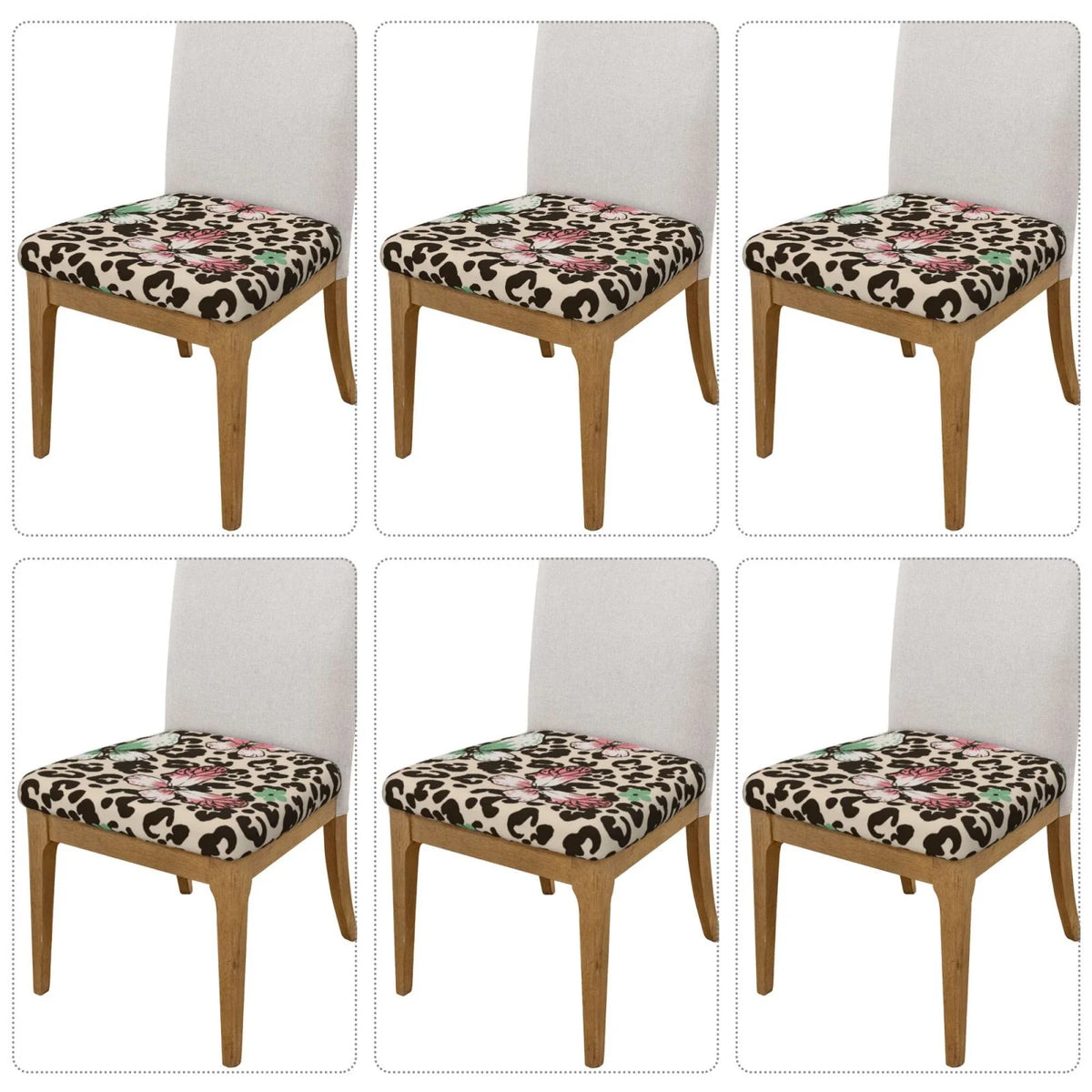 Leopard Dots Print Stretch Dining Chair Seat Covers D764