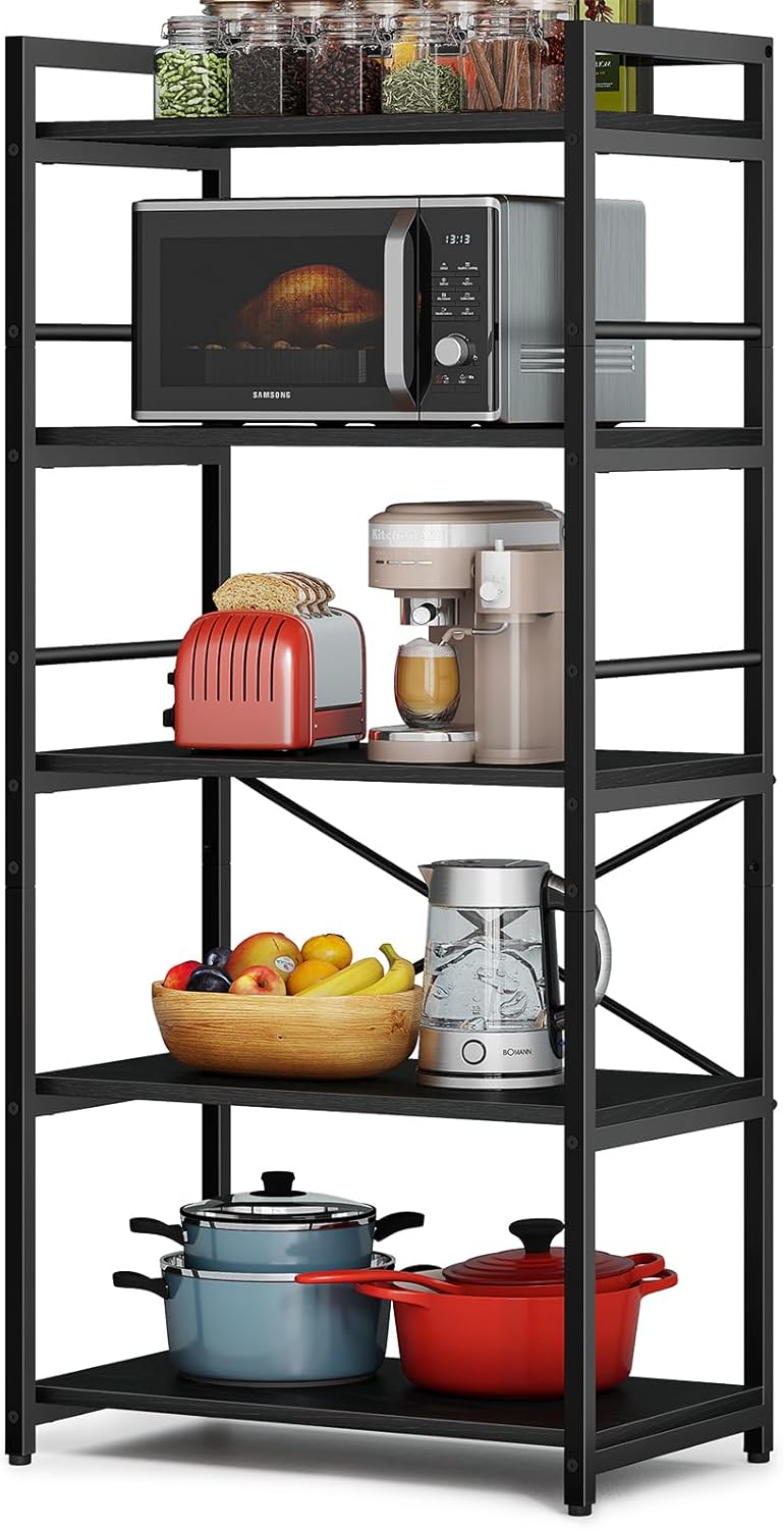5-Tier Bakers Rack with Storage, Black M23283