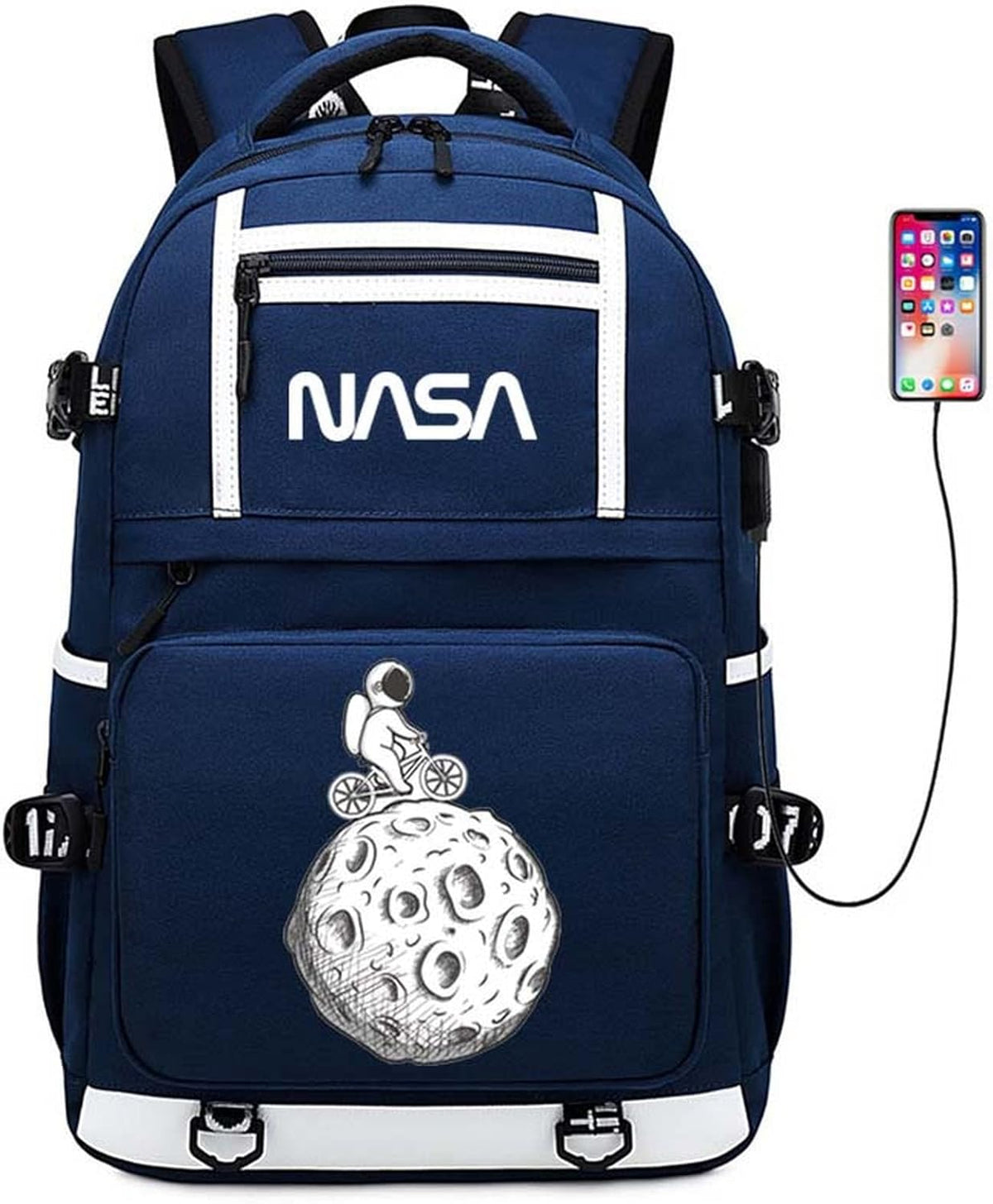 NASA Astronaut USB Backpack Laptop Bag H43621