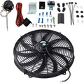 16" Slim Push Pull 12V Electric Radiator Cooling Fan with Thermostat Control Relay Wire Kit Pack of 2 J302