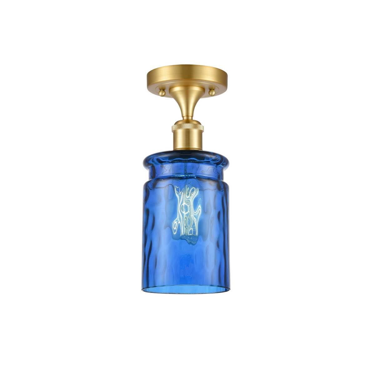 Satin Gold Semi-Flush Mount Light V18446