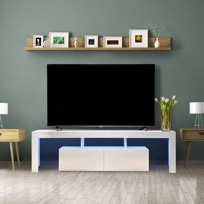 White Morden TV Stand with LED Lights I40165