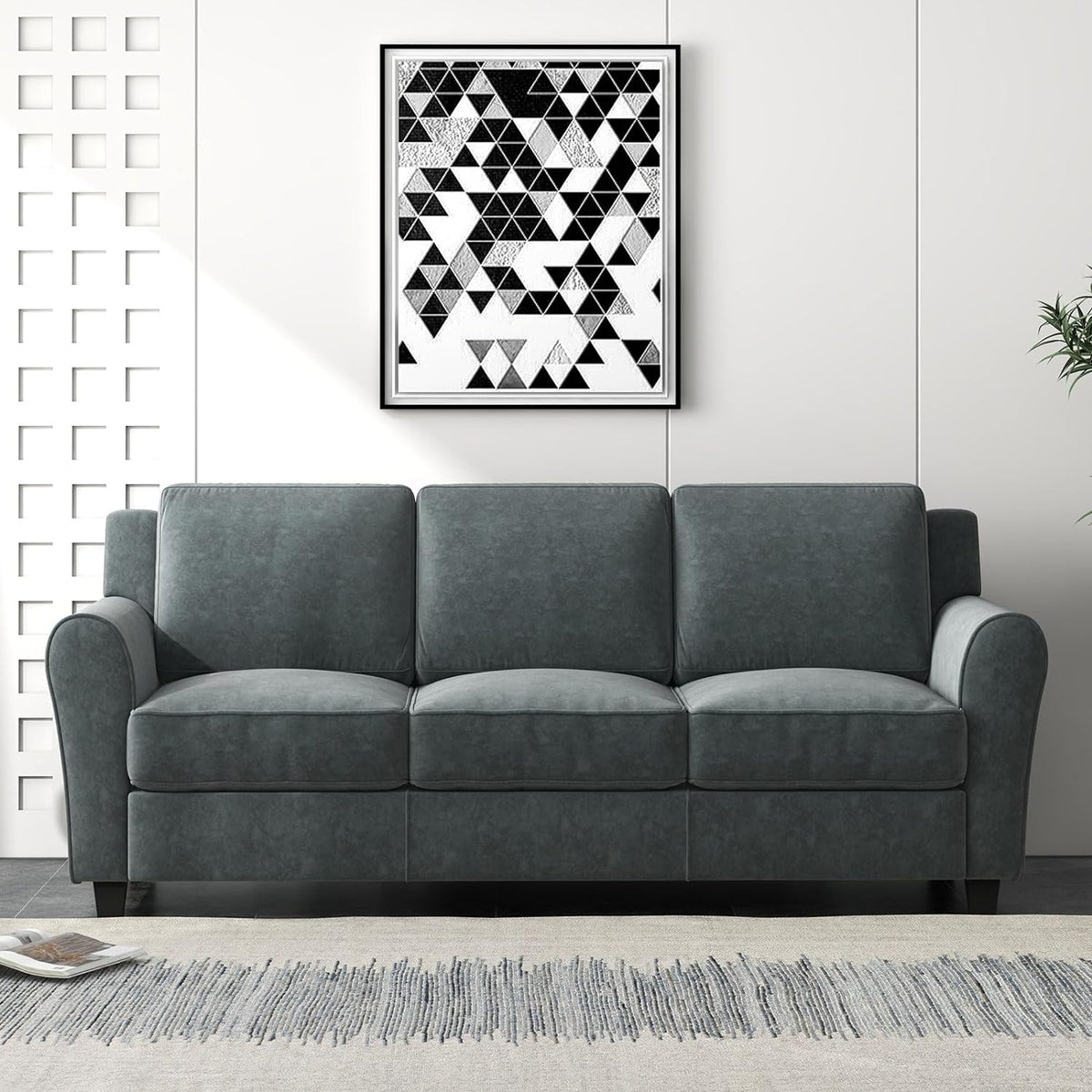 Grey 3 Seater Sofa Couch E3334