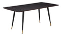 Dining Table with Metal Legs Walnut and Black I2979