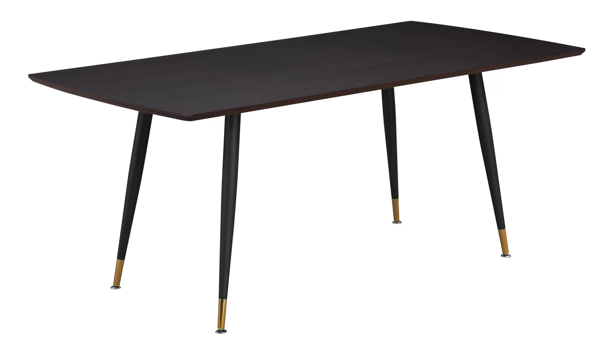 Dining Table with Metal Legs Walnut and Black I2979