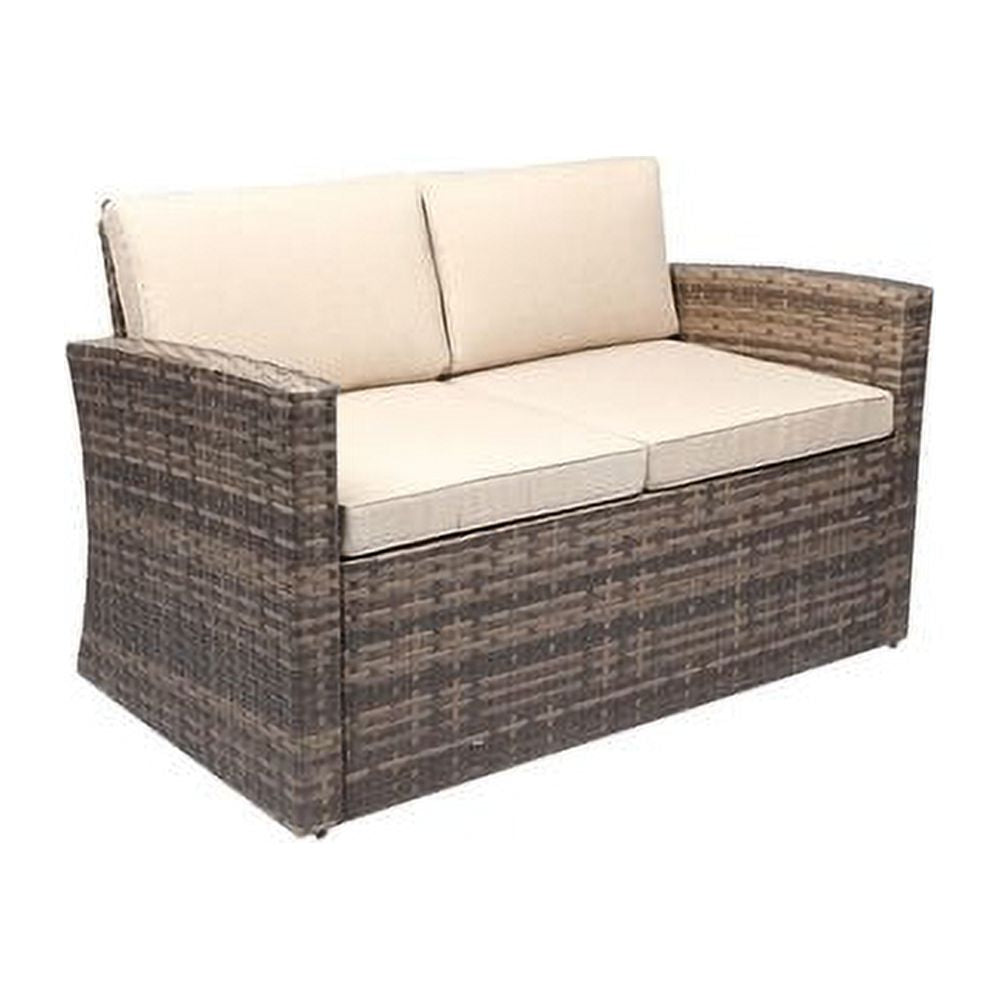 Outdoor Rattan Loveseat with Cushions P754269
