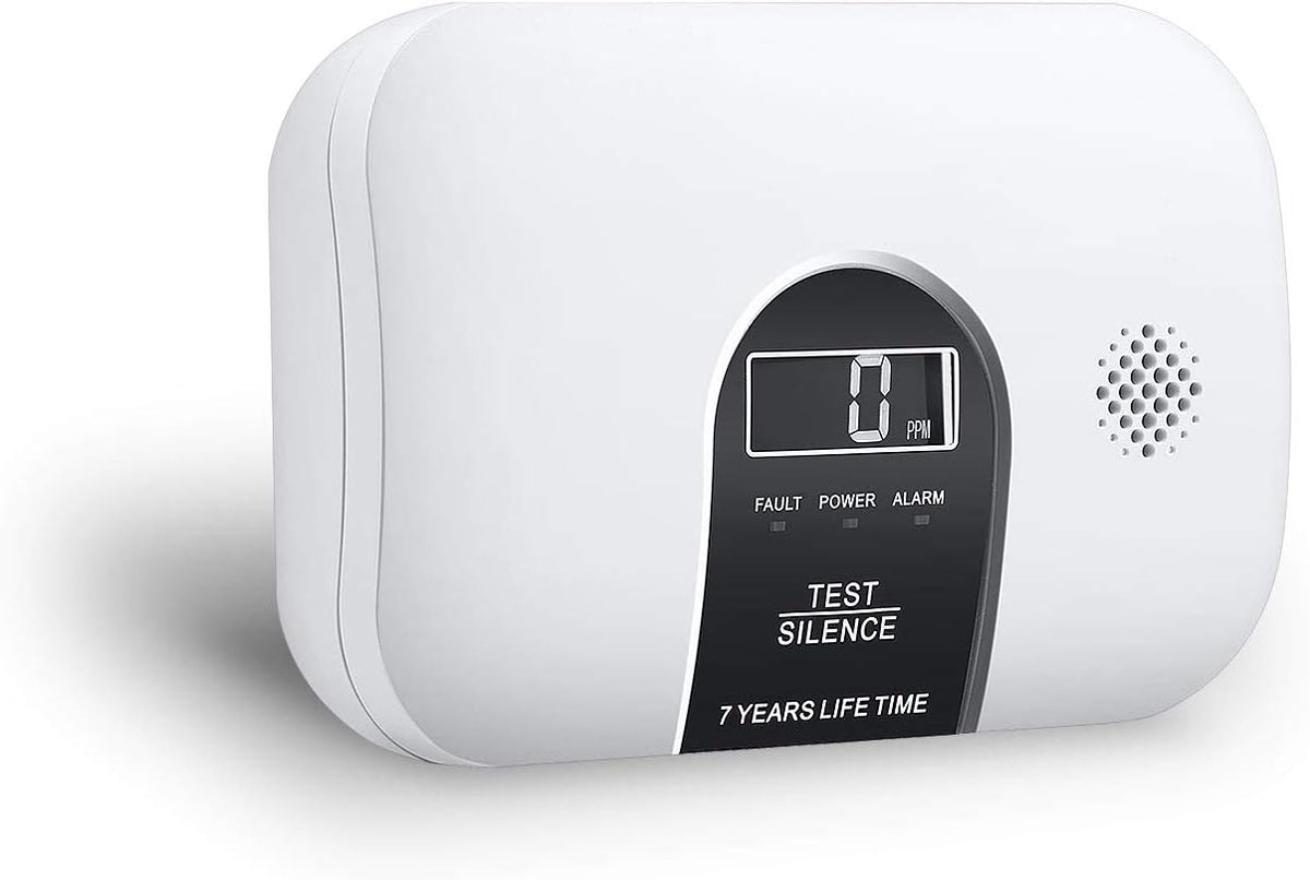 Carbon Monoxide Alarm Detector with LCD Digital Display, 4 Packs F975583