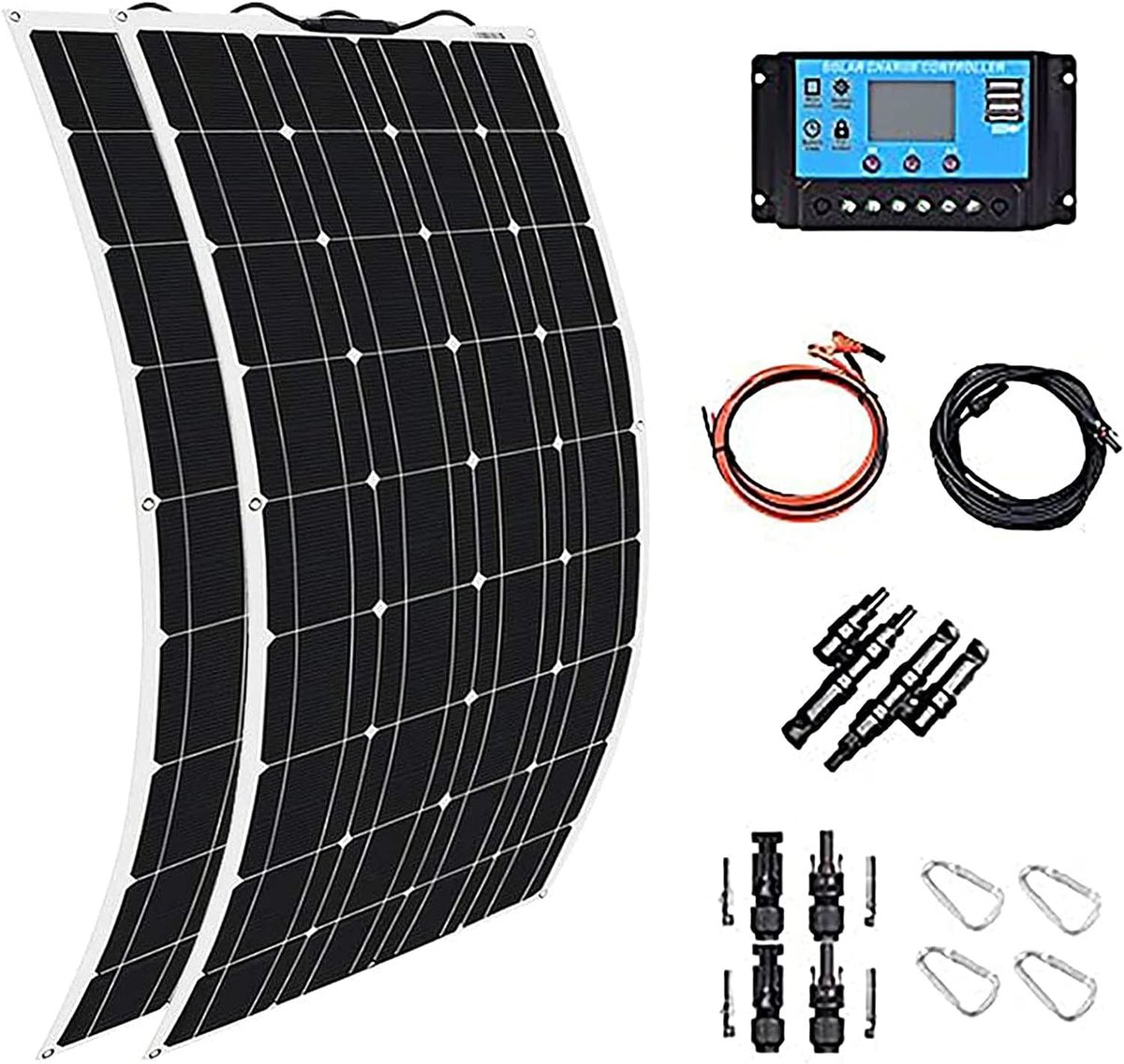600W 2X 300W PET Flexible Mono Solar Panel with 40A Controller F84150