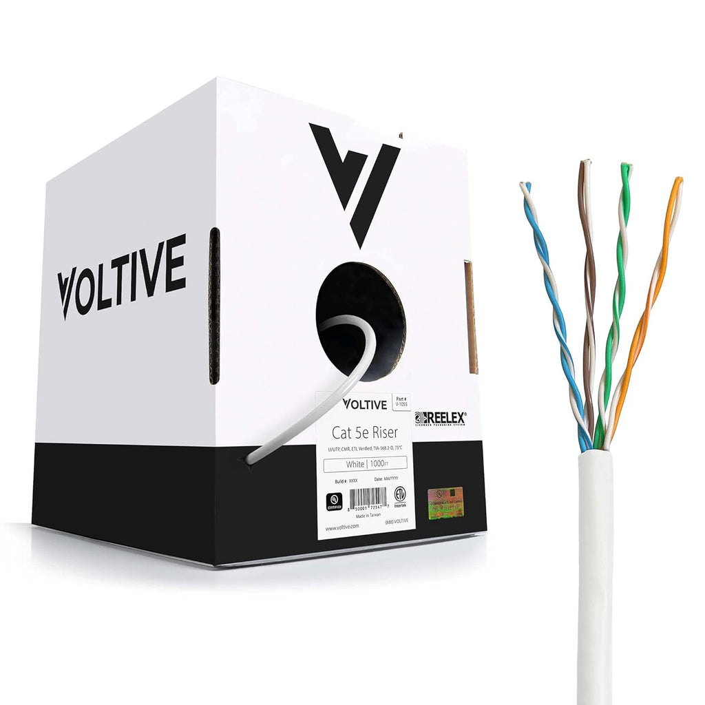 White 1000ft Cat5e Riser Bulk Ethernet Cable B249081