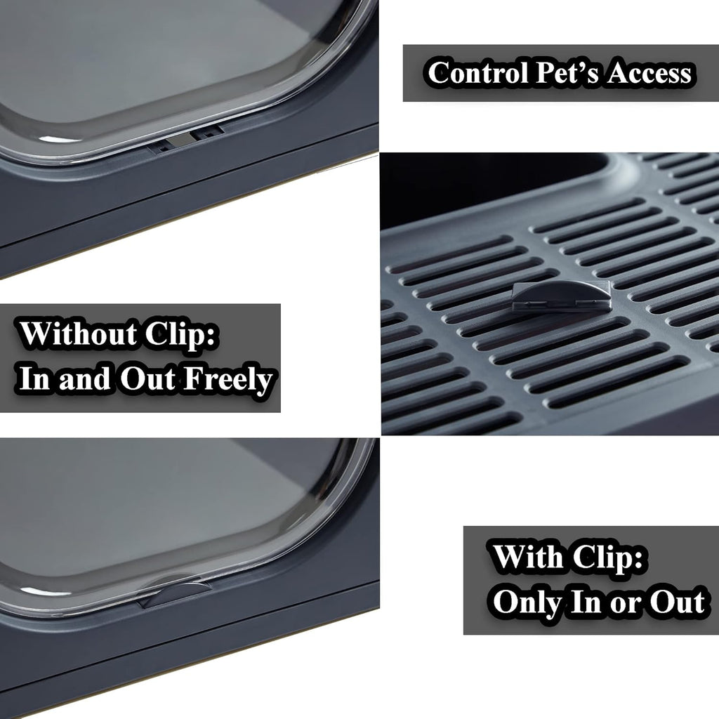 Black Covered Cat Litter Box with Lid V665416