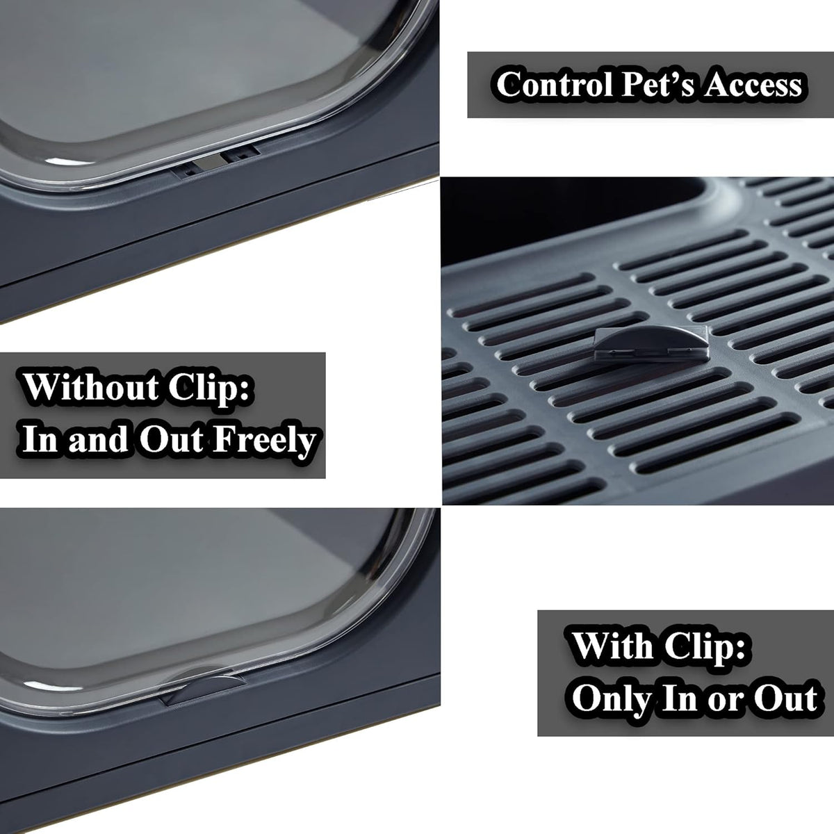 Black Covered Cat Litter Box with Lid V665416