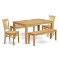 Oak Kitchen Table with 2 Dining Chairs and 2 Benches X13044