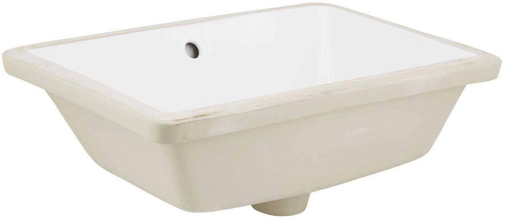 White Rectangle Undermount Sink Set J785