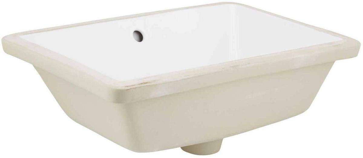 White Rectangle Undermount Sink Set J785