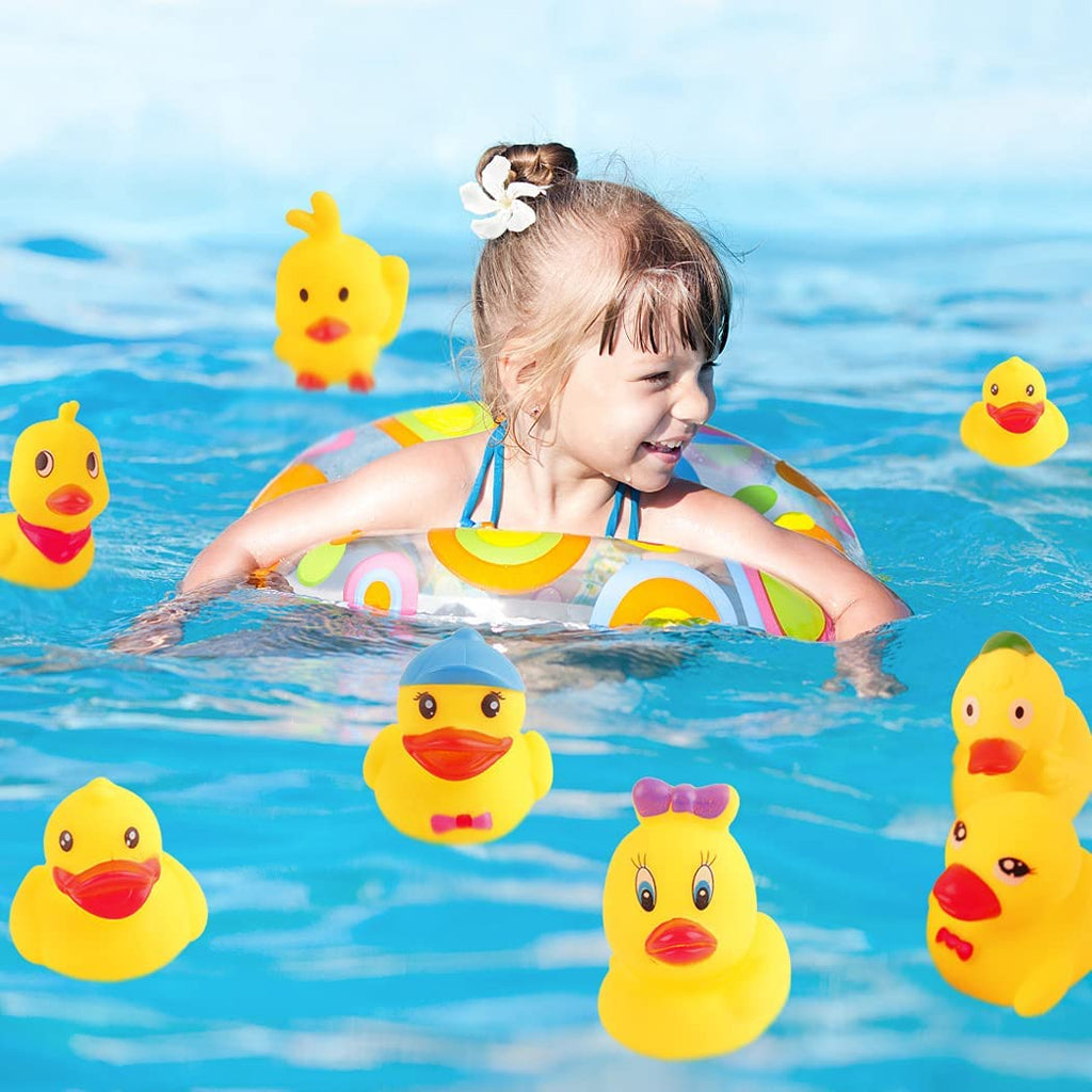 Yellow Rubber Ducks Preschool Bath Toys (Small Assorted 2.2''-12pcs) O154