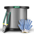 1/8" T316 Stainless Steel Cable with Cutter, 7x7 Strands Braided Steel Cable U980702