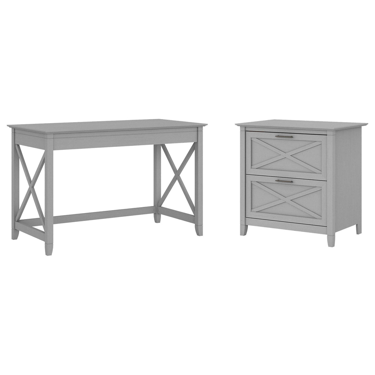 Cape Cod Gray Writing Desk with 2 Drawer File Cabinet R773