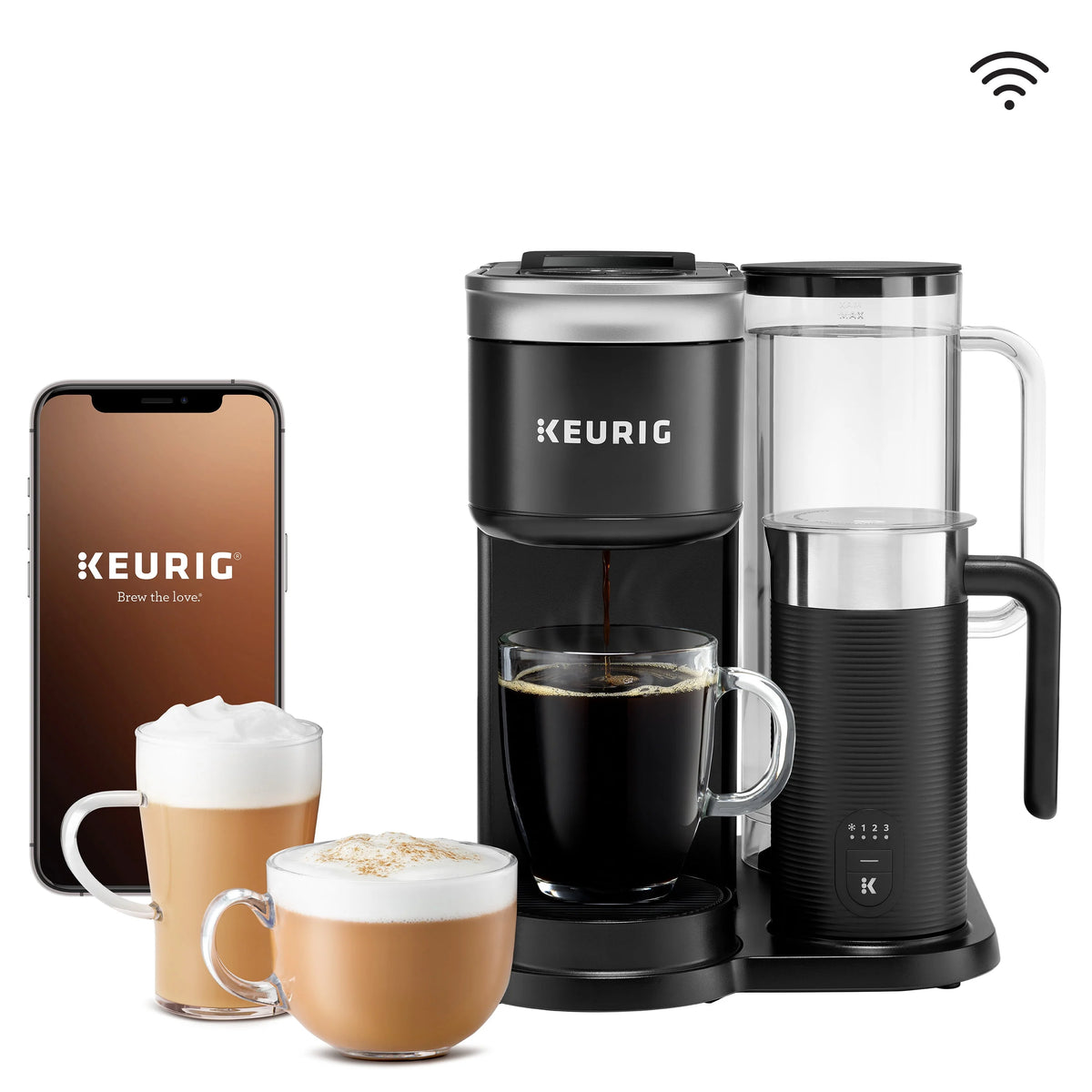 Single Serve K-Cup Pod Coffee Latte and Cappuccino Maker Black A411
