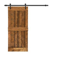 Walnut 2-Panel Stained Pine Wood Single Barn Door V7225