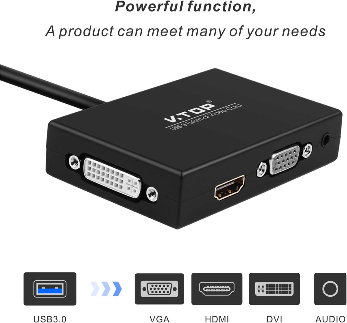 USB 3.0 to HDMI-DVI-VGA Video Graphics Card Adapter M139455