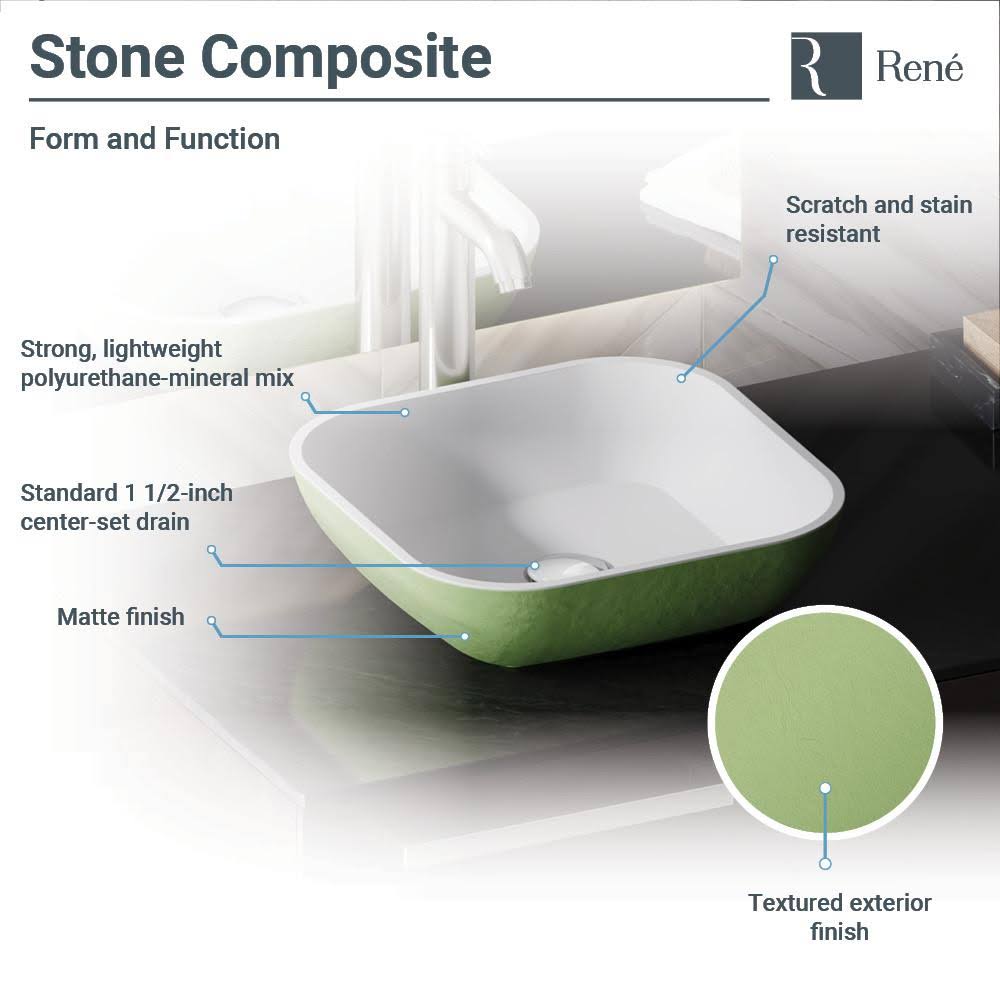 Stone Composite Square Vessel Sink D2013