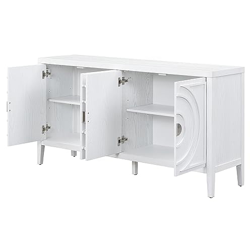 Black 4-Door Sideboard Cabinet with Adjustable Shelves T772