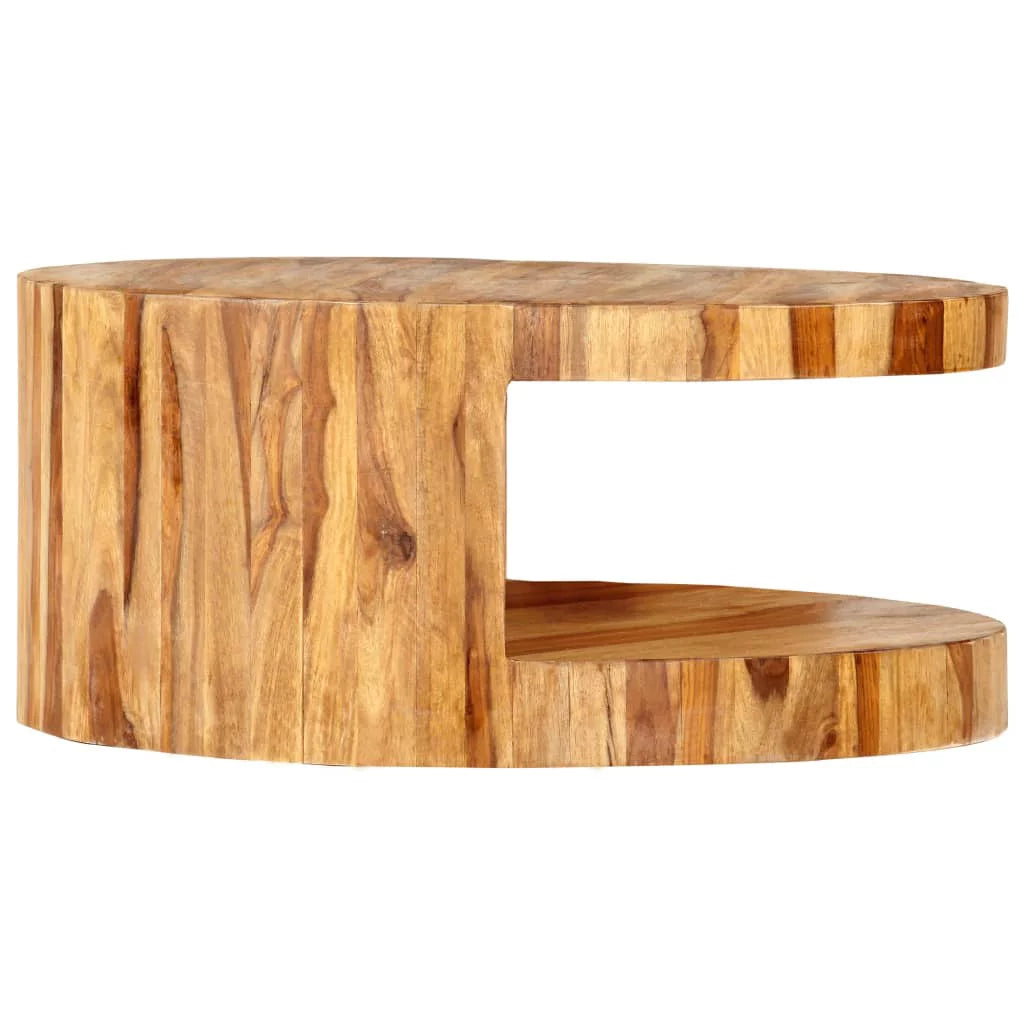 Round Solid Sheesham Wood Coffee Table V1943