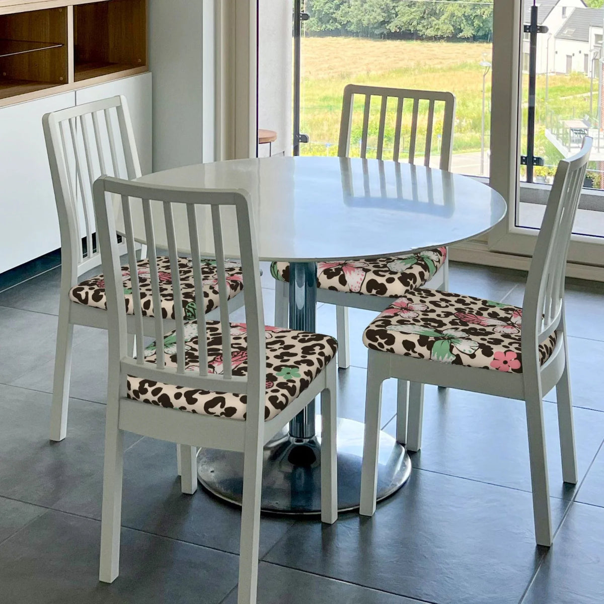 Leopard Dots Print Stretch Dining Chair Seat Covers D764