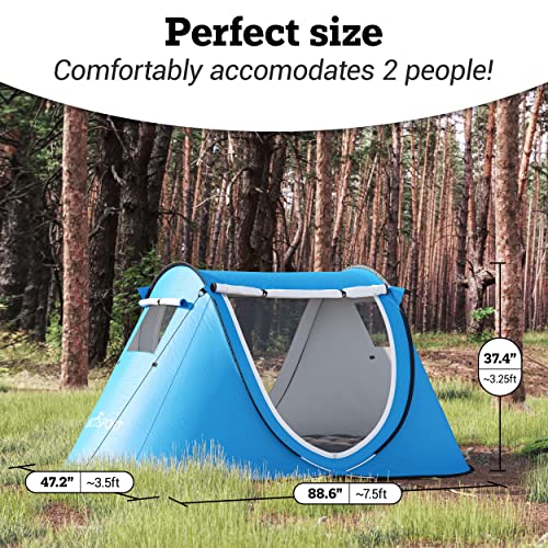 Sky Blue 2 Person Pop Up Tent with Carrying Bag G148534