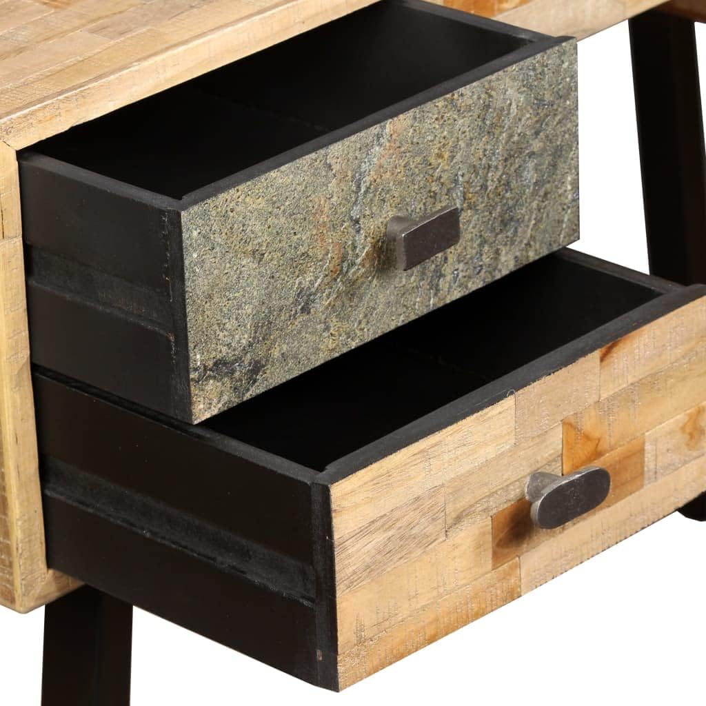 Solid Reclaimed Teak Desk with 4 Drawers 43.3"x19.6"x29.9" S35986