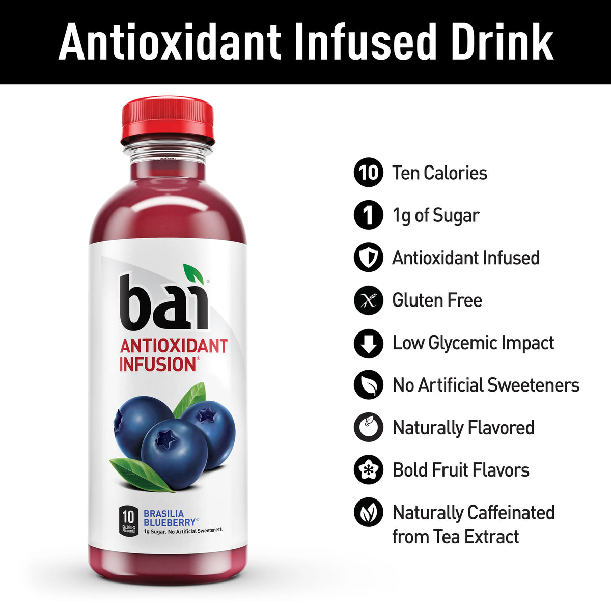 Gluten-Free Brasilia Blueberry Antioxidant Drink, 18 Fl Oz, 12 Pack Bottles P994819
