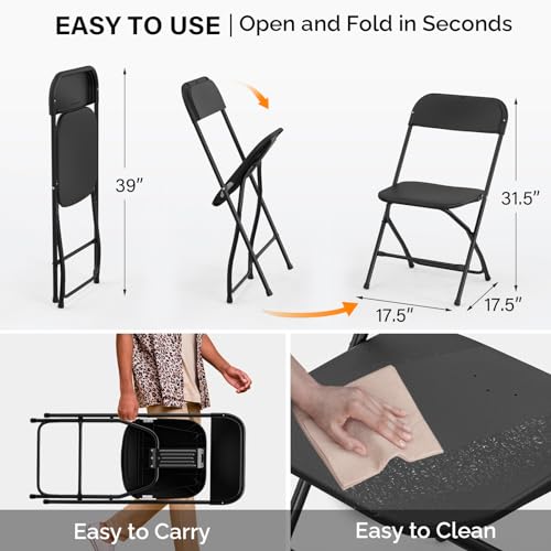 10 Pack White Plastic Folding Chair with Steel Frame Y6895