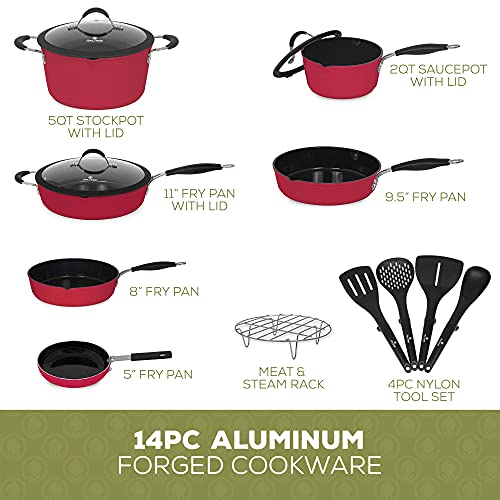14-Piece Ceramic Non-Stick Cookware Set J3011